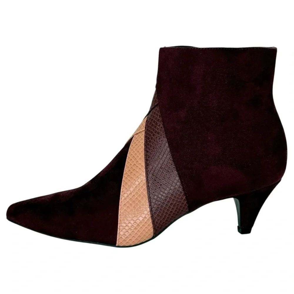 Impo Ellette Burgundy Microsuede Womens Booties Size 8.5M - Picture 3 of 12